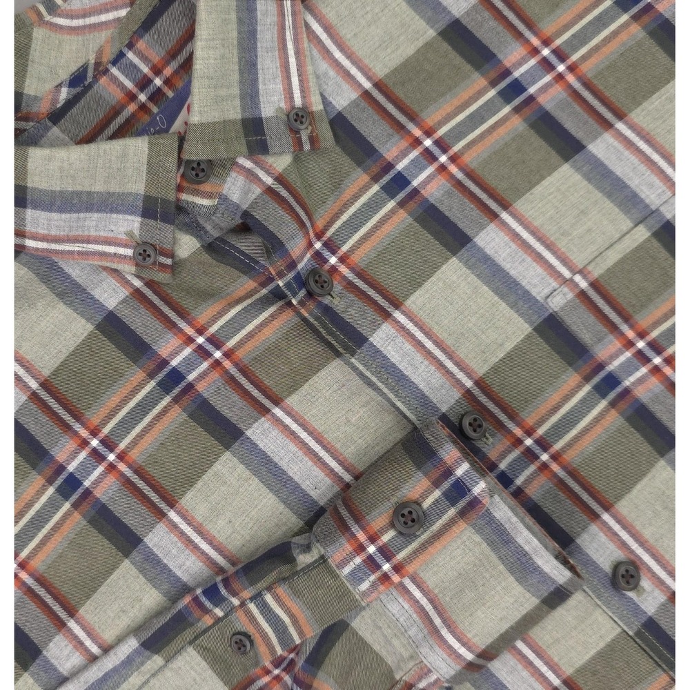 Johnnie-O Shirt Mens Medium‎ Green Plaid Hangin' Out Long Sleeve Cotton Twill